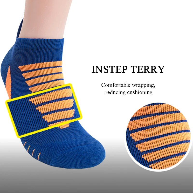 6 Pairs Men Summer Thin Socks Anti-slip Breathable No Sweat Sports Socks Basketball  Running Sock Athletic Ankle Socks Men