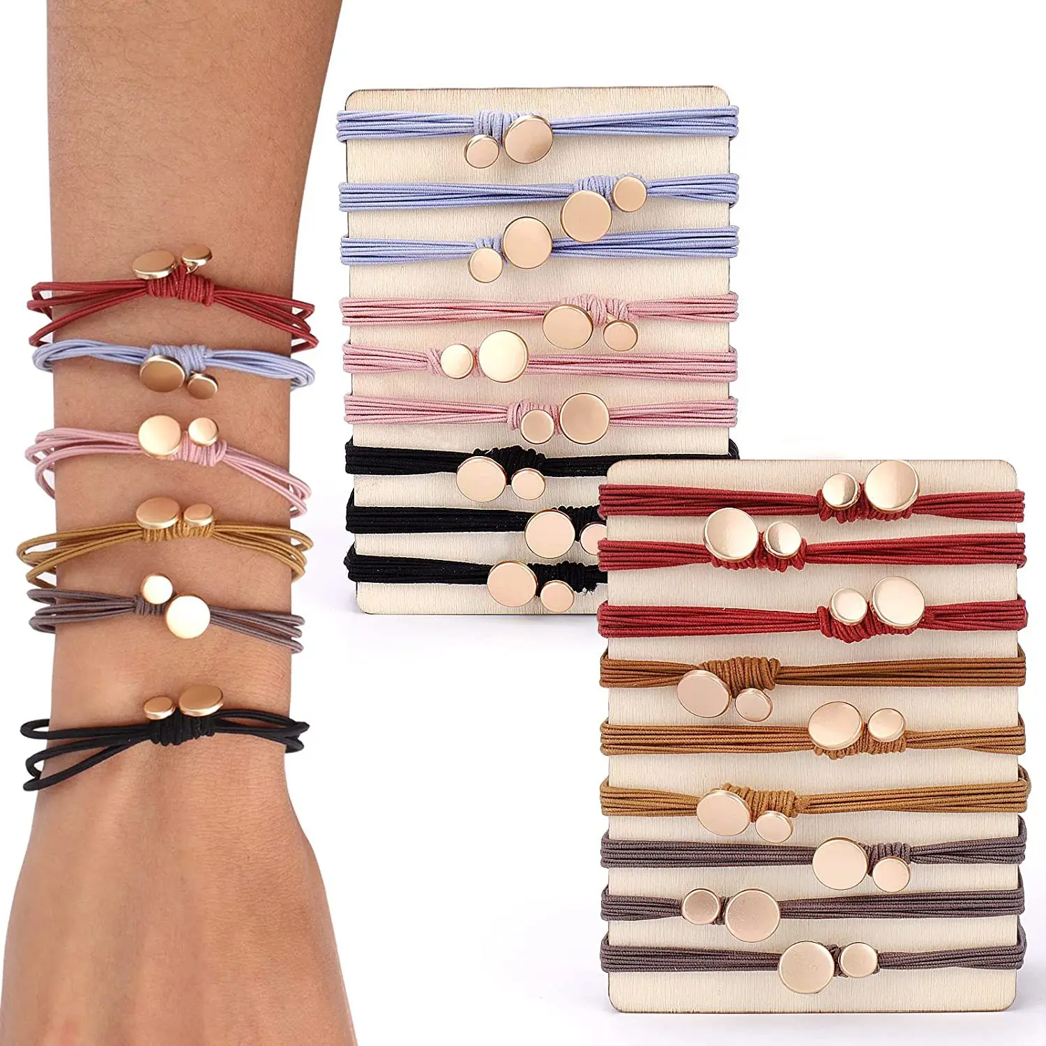 

Модная простая Женская винтажная металлическая многослойная резинка, резинка для волос, аксессуары для волос для элегантных девушек, резин...