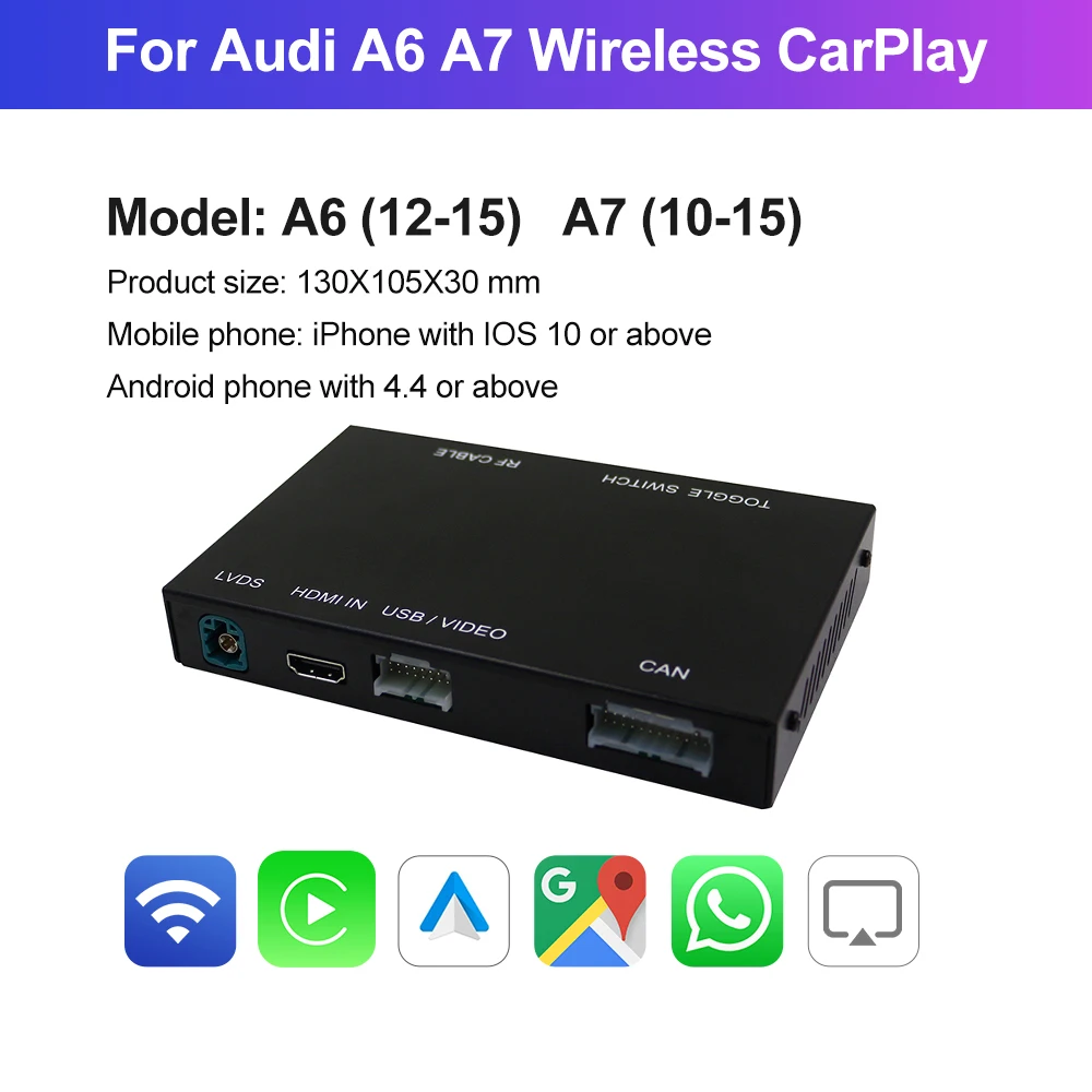 2022 Беспроводное яблоко Apple Carplay Модуль Android Auto Интерфейс Модернизация Для Audi A6 C7 S6