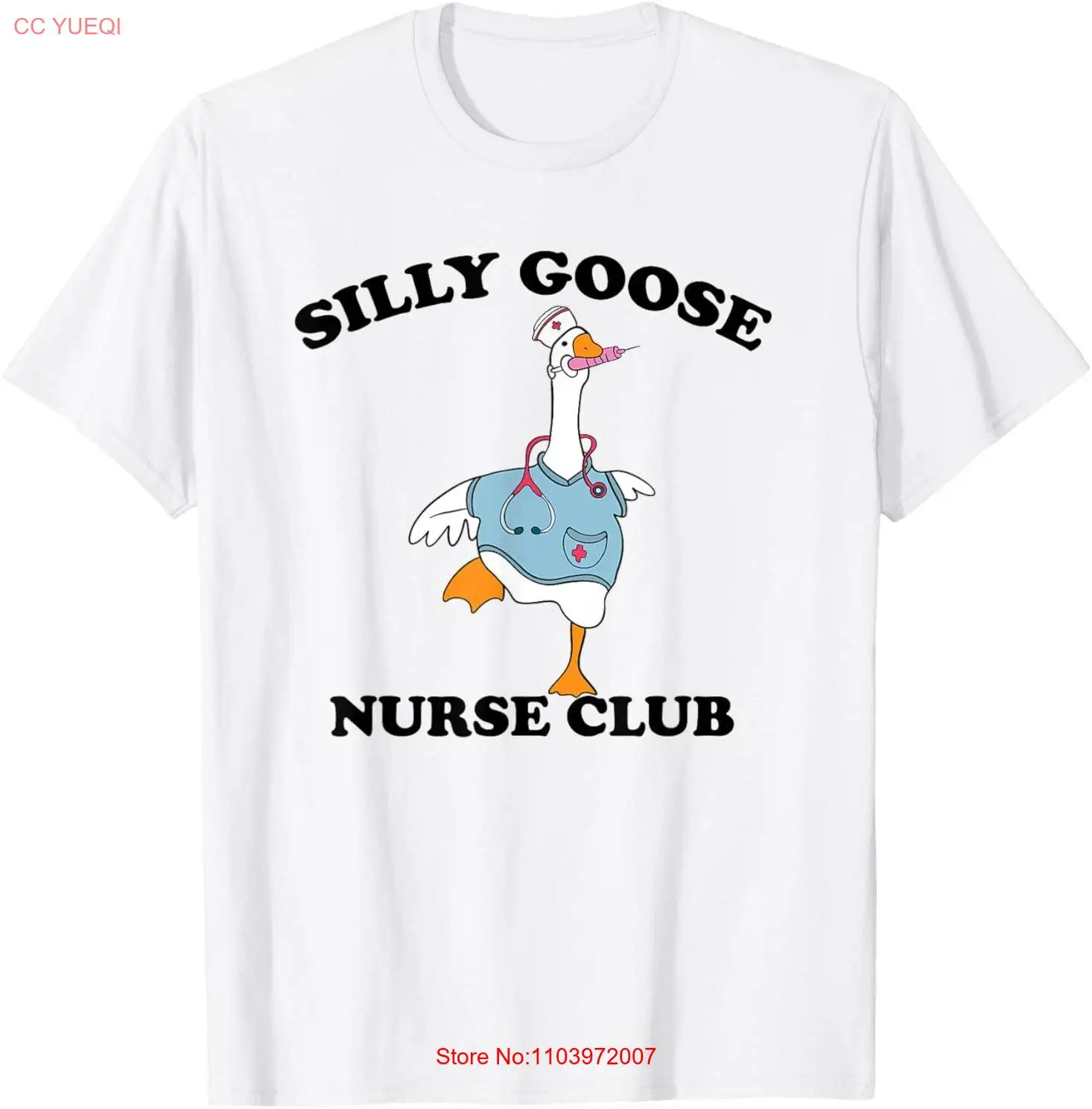Футболка с забавным изображением глупого гуся медсестры клуба школы студента