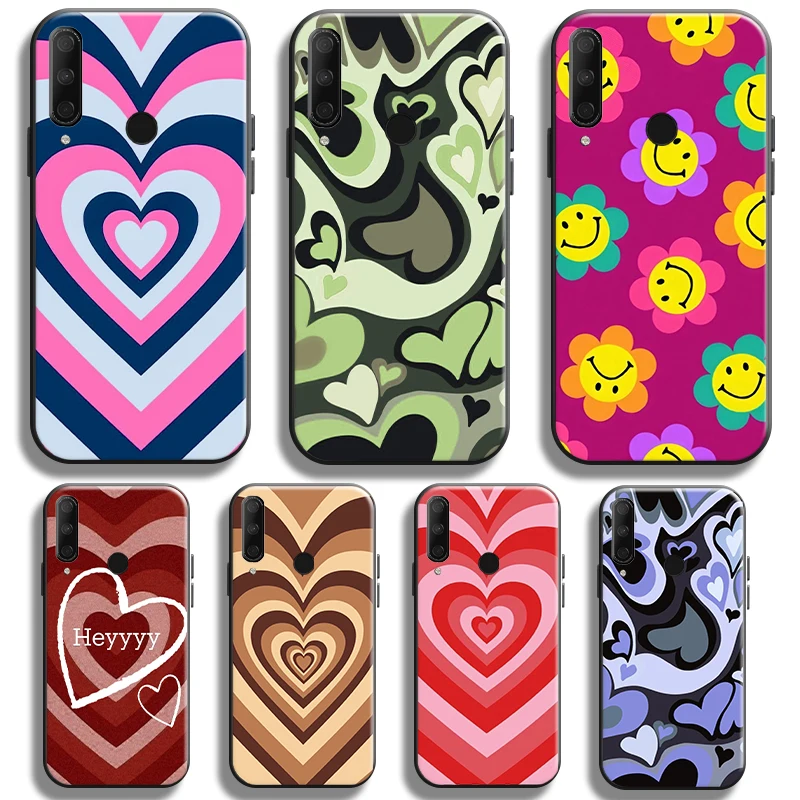 

Love Smiley Leopard Print Phone Case For Huawei Y9 Y7 Prime 2019 Y9a Y9s Y9 Y7 Y6 Y6P Y7P Y8P Black Back Coque Shockproof Shell