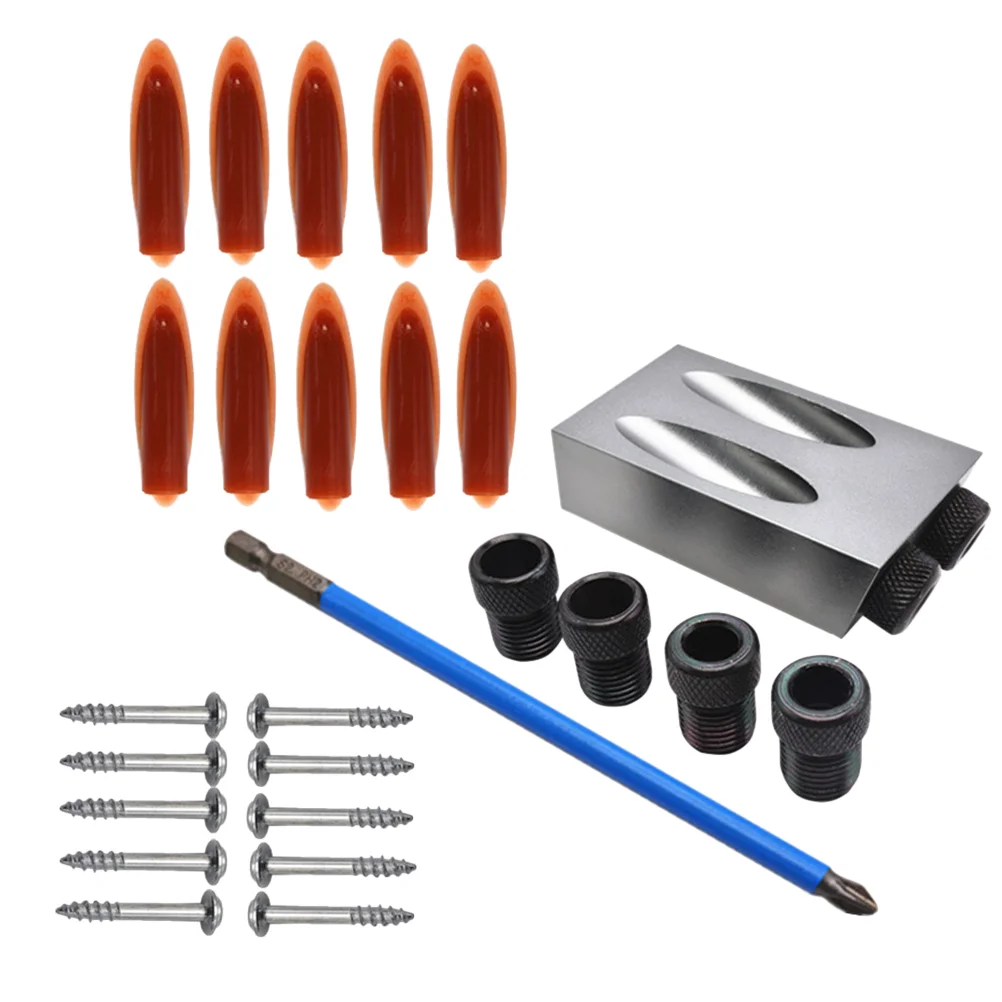 

28PCS Woodworking Degree Angle Inclined Hole Locator Professional Use Hole Locator Grey