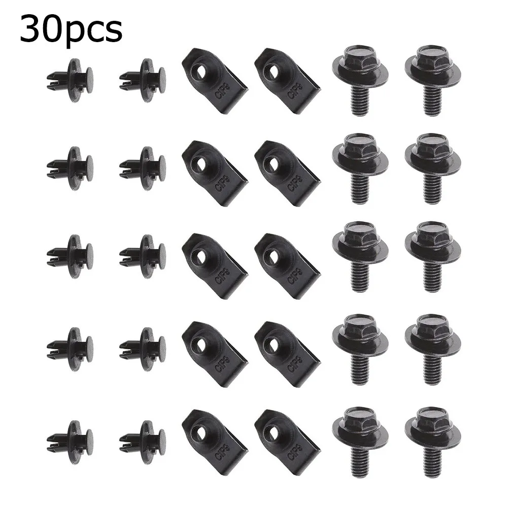 

30pcs 8mm Auto Fasteners Rivets Clips Car Bumper Door Panel Fender Liner Clips Retainer For Honda Car Accessories