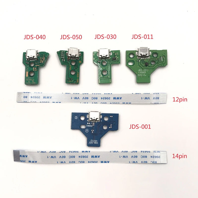 Печатная плата для 12Pin JDS 011 030 040 055 14Pin 001 коннектор USB-порт зарядки контроллера PS4