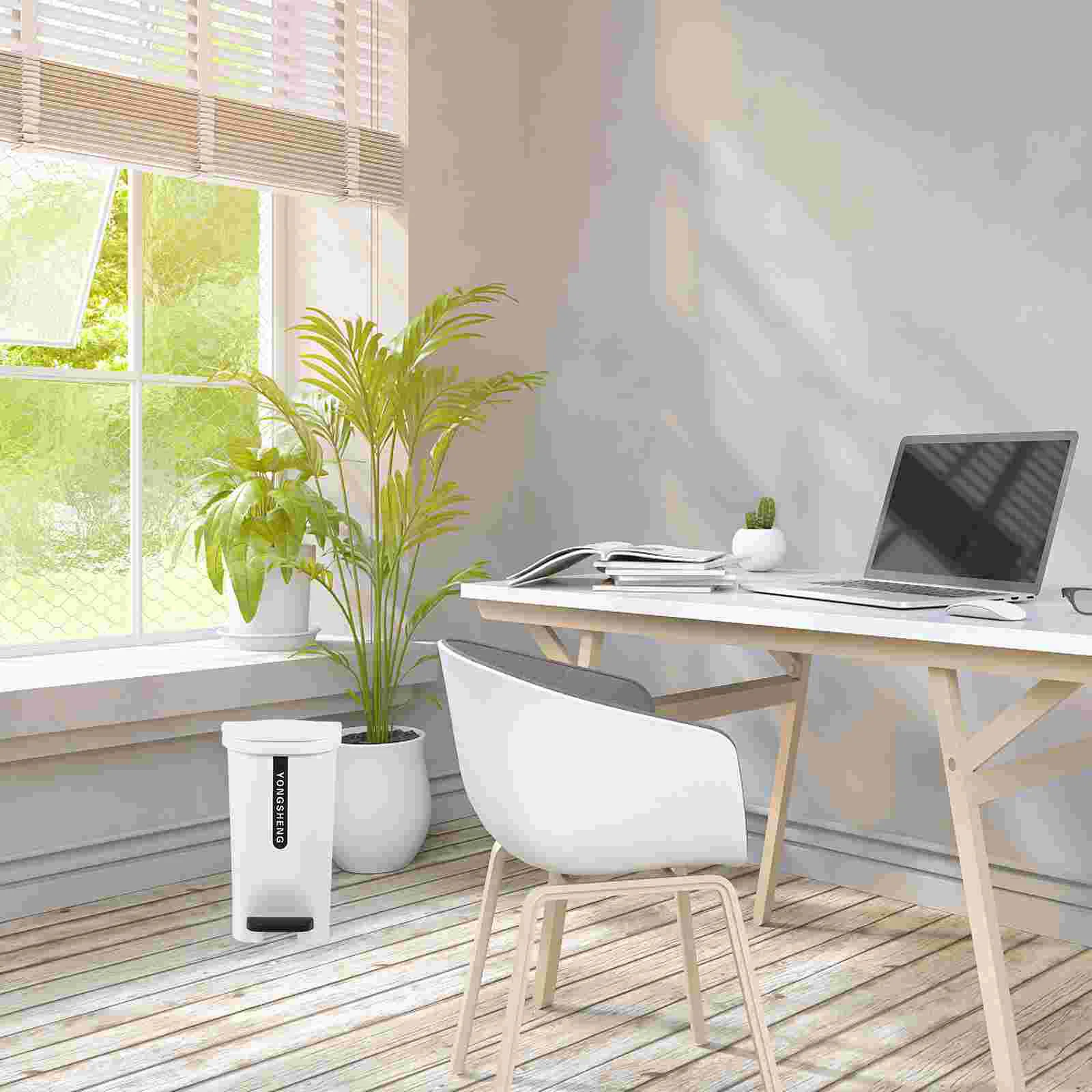 

Garbage Can Durable Waste Basket Step-On Trash Multi-function Home Foot Pedal Room Lidded