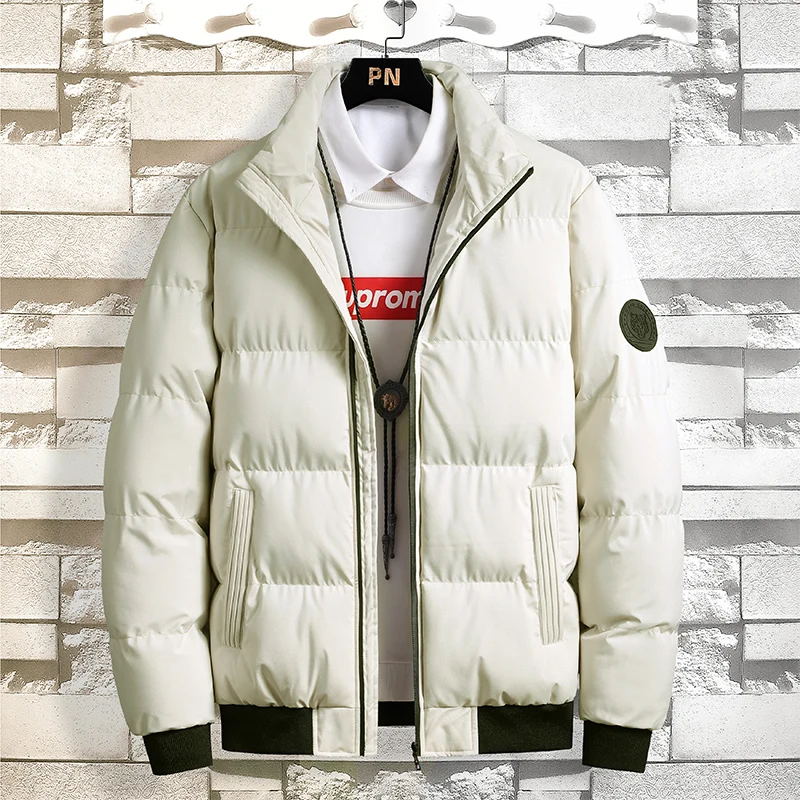2022 new autumn winter cotton coat men's winter coat new Korean stand collar trend thickened short cotton coat