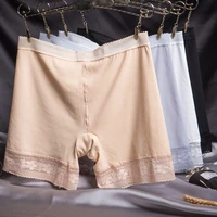 40 65kg female panties lace seamless safety short pants womens mid waist stretch shorts briefs underwear lingerie boxer women