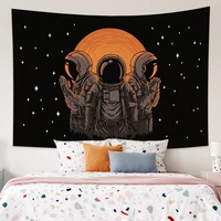 moon astronaut tapestry aesthetic alien pray galaxy hippie boho psychedelic wall hanging for bedroom living room dormitory decor