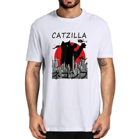 unisex catzilla japanese vintage sunset style black cat lover gifts vintage mens 100 cotton t shirt women soft top tee gift