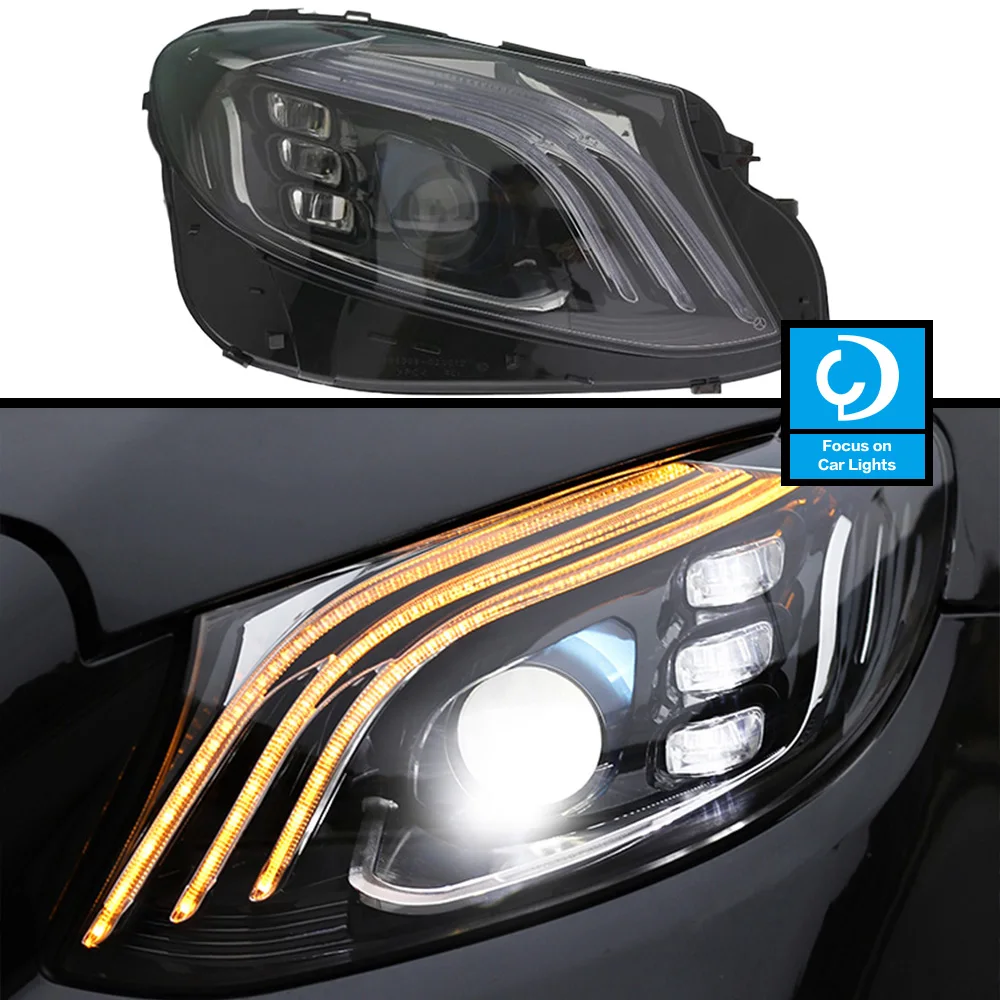 

Car Front Headlight Parts For Benz W213 E200 E260 E300 2016-2020 LED HeadLamp Styling Dynamic Turn Signal Lens Automotive 2PCS