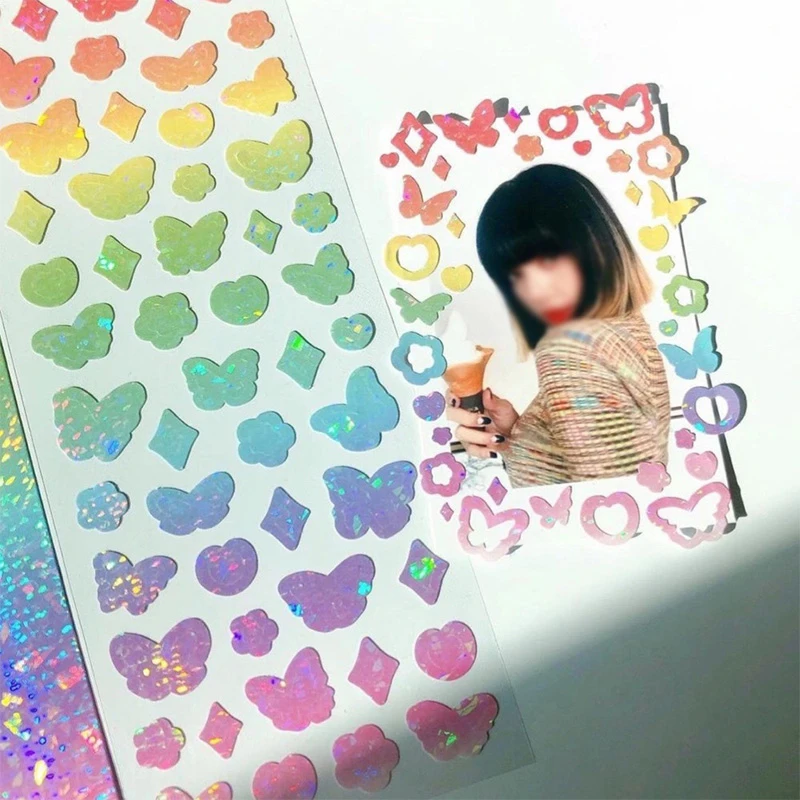 

Gradient Laser Butterfly Sticker South Korea Ins Creative Simple Hand Account DIY Material Sticker Stationery