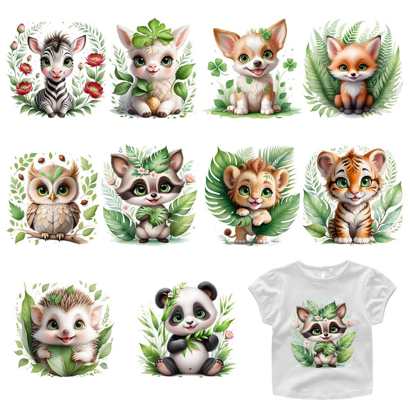 Клейкая термонаклейка с изображением животных зебры тигра совы 20 см