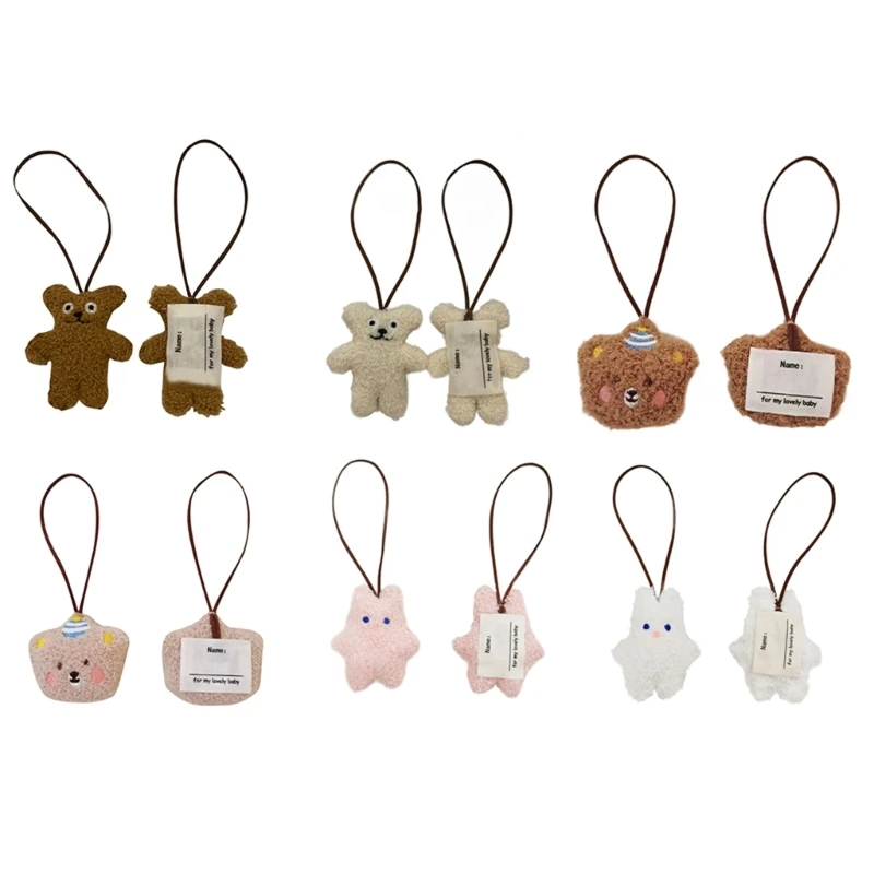 

Cartoon Bear Name Tag Keychain Keychains On Backpack Small Bear Toy Keyring