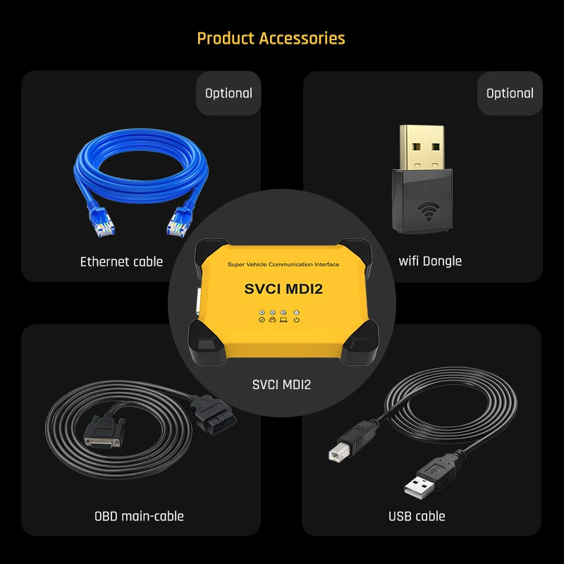 

SVCI MDI2 Super Vehicle Communication Tool Compatible with third-party Custom J2534 Protocol Software For GM /Mazda/Toyota/Honda