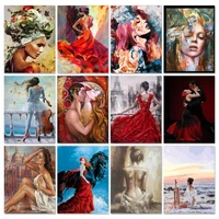 ruopoty 60x75cm painting by numbers with frame women picture paint diy pictures by numbers for adults artwork home decor