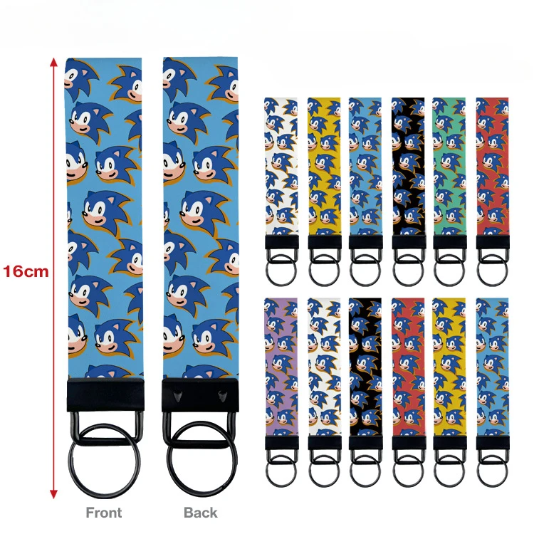 

Sonic Film and Television Peripheral Key Chain Cartoon Cute Leather Key Chain Decoration Pendant Buckle Small Gift Lanyard