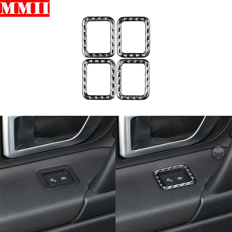 

MMII For Land Rover Discovery Sport 2015-2019 Carbon Fiber Car Children Lock Frame Cover Sticker Interiors Trim Car Accessories