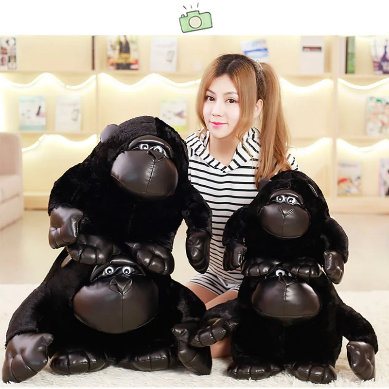 

Giant Chimpanzee Plush Toy Black Gorillas Plush Stuffed Animals Children'S Birthday Gifts Soft Doll Home Decoration Send sticker