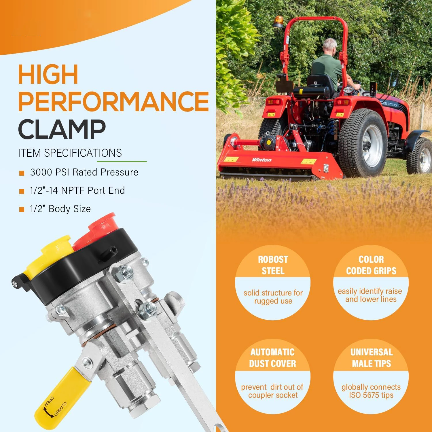 MX 9500-4 набор зажимов для сельскохозяйственного трактора с рычажным приводом