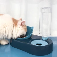 dog bowl with stand automatic water storage dispenser pet cat food bowl 2 in 1 splash proof water container elevated removable