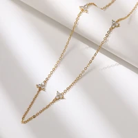 caoshi gold color choker chain necklace for women dazzling crystal jewelry for daily life delicate design accessories for female