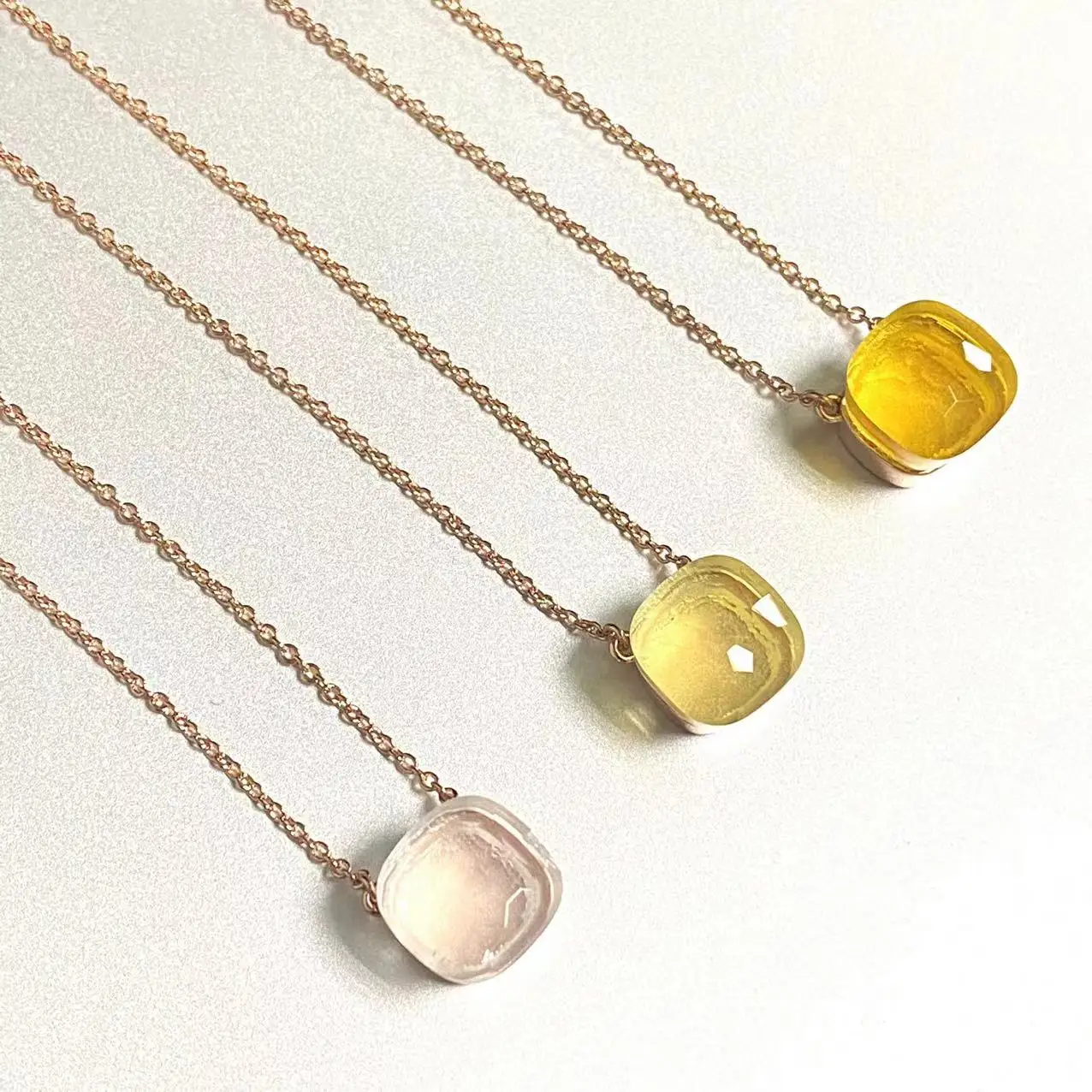 

Pomellato Nudo Necklace Women Fashion Jewelry 32 Colors Candy Style Necklace Colorful Crystal Pendant Necklace Party Gift