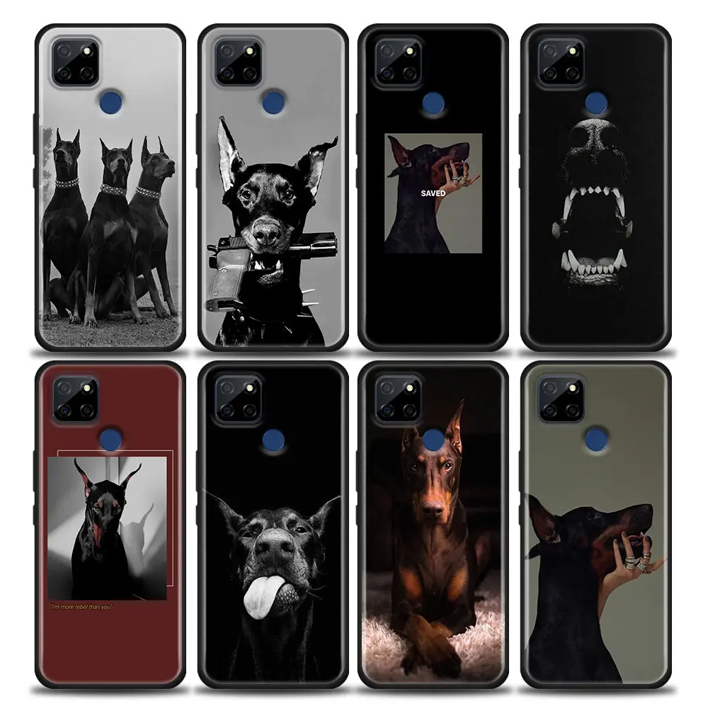 

Phone Case for Realme Q2 C20 C21 V15 8 Case C25 GT V13 5G X7 Pro Ultra C21Y Silicone Cover Dachshund Doberman Dog Animal