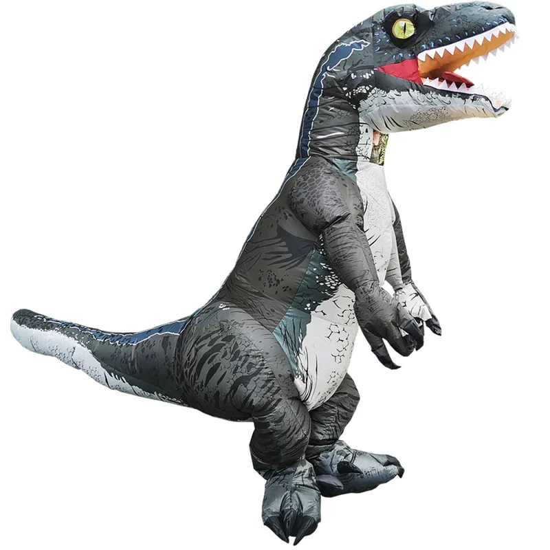 Взрослый T-rex Велоцираптор динозавр надувные костюмы Пурим Хэллоуин вечерние