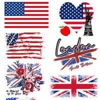 american uk plag patches iron on transfers for clothing thermoadhesive stickers eagle motorcycle flowers patch on punk clothes