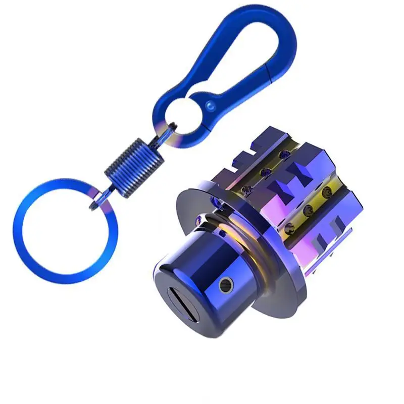 

General CNC Modified Burnt Titanium Alloy Key Head Motorcycle Key Head with Key Chain Ring Set Accessories Universal Key Bit