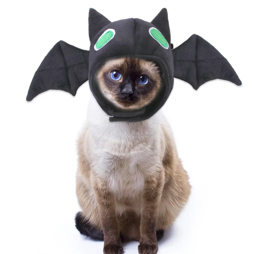 

Pet Halloween Hat Teddy Dress Up Bat Headgear Cat Hat Cat Headgear Pet Accessories Accessoires Helmet Hat with Ear HolesCostume