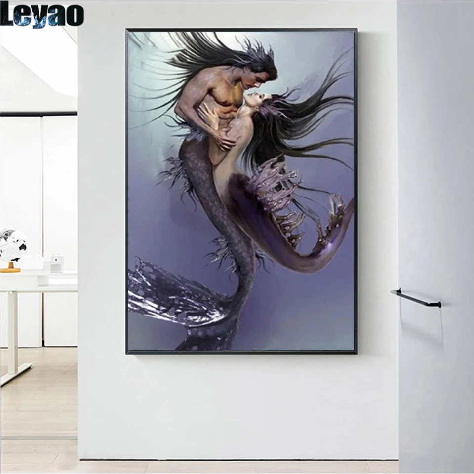 

5D DIY алмазная живопись Русалка Романтика влюбленные мозаика вышивка крестиком квадратные круглые алмазные наборы для вышивки домашний дек...