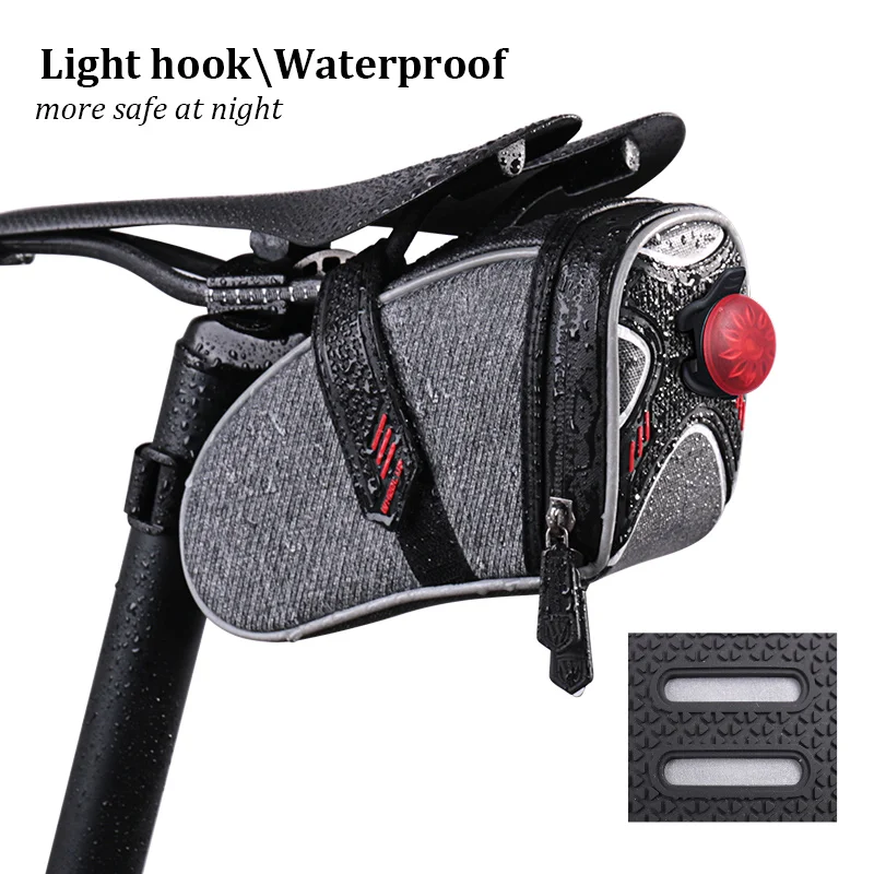 

Bicycle Seat Bag 3D Shell Waterproof Reflective Shockproof Cycling Bike Tube Rear Tail Seatpost Bag Аксессуары Для Велосипеда