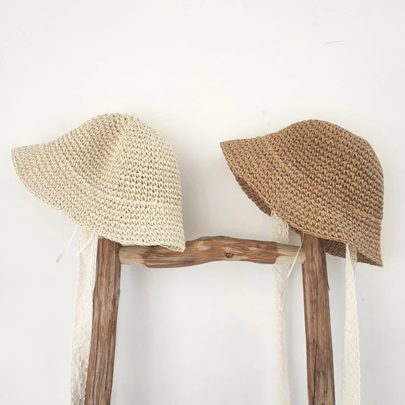 

Baby Hat Summer Straw Baby Girl Cap Fashion Lace Bow Beach Children Panama Hat Princess Baby Hats And Caps Kids Hats