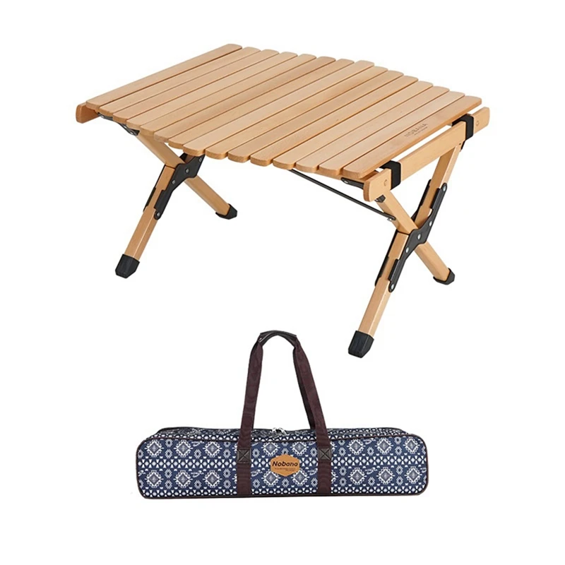 

Folding Wood Table Portable Outdoor Indoor All-Purpose Foldable Picnic Table Cake Roll Wooden Table In A Bag For Camping