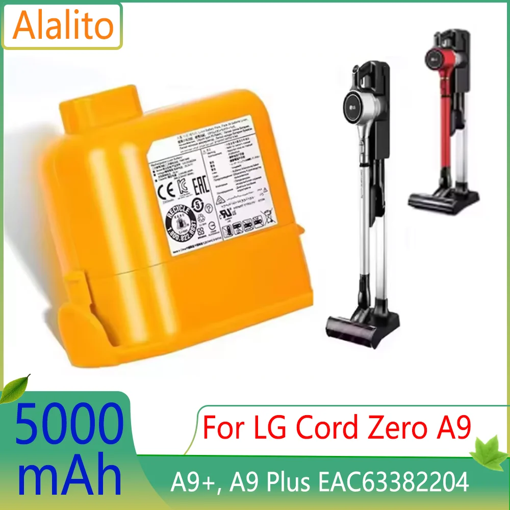 Фото Литий-ионный аккумулятор 5.0 Ач для LG Cord Zero EAC63382204 A9, A9MAX, A9T-Ultra, P9, A9K-CORE, A9K-PRO, A9N, A9M, A9 Plus, LG A905RM, A902RM №2