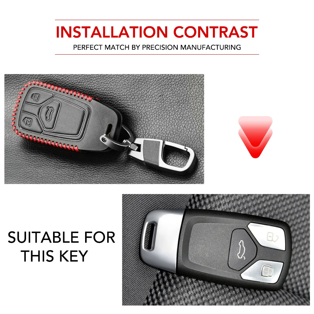 Кожаный чехол для автомобильного ключа AUDI A4 A4L A5 Q5 Q7 TT 2016 2017 Key 2018 аксессуары