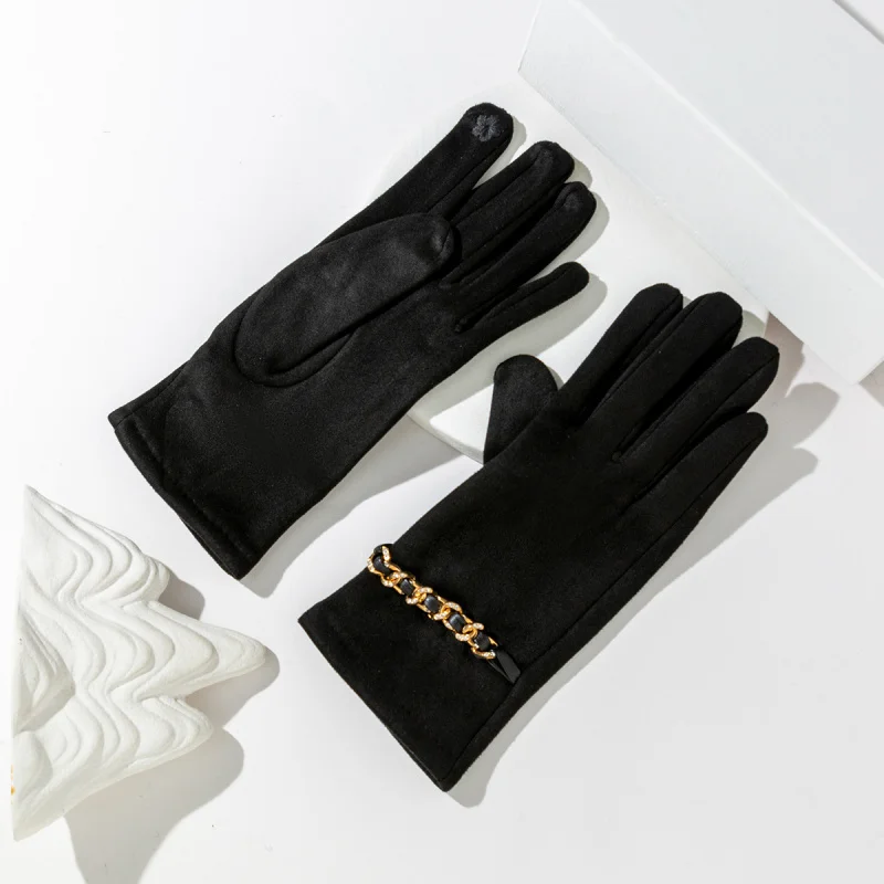 Новые женские осенние и зимние ветрозащитные морозостойкие перчатки на флисовой