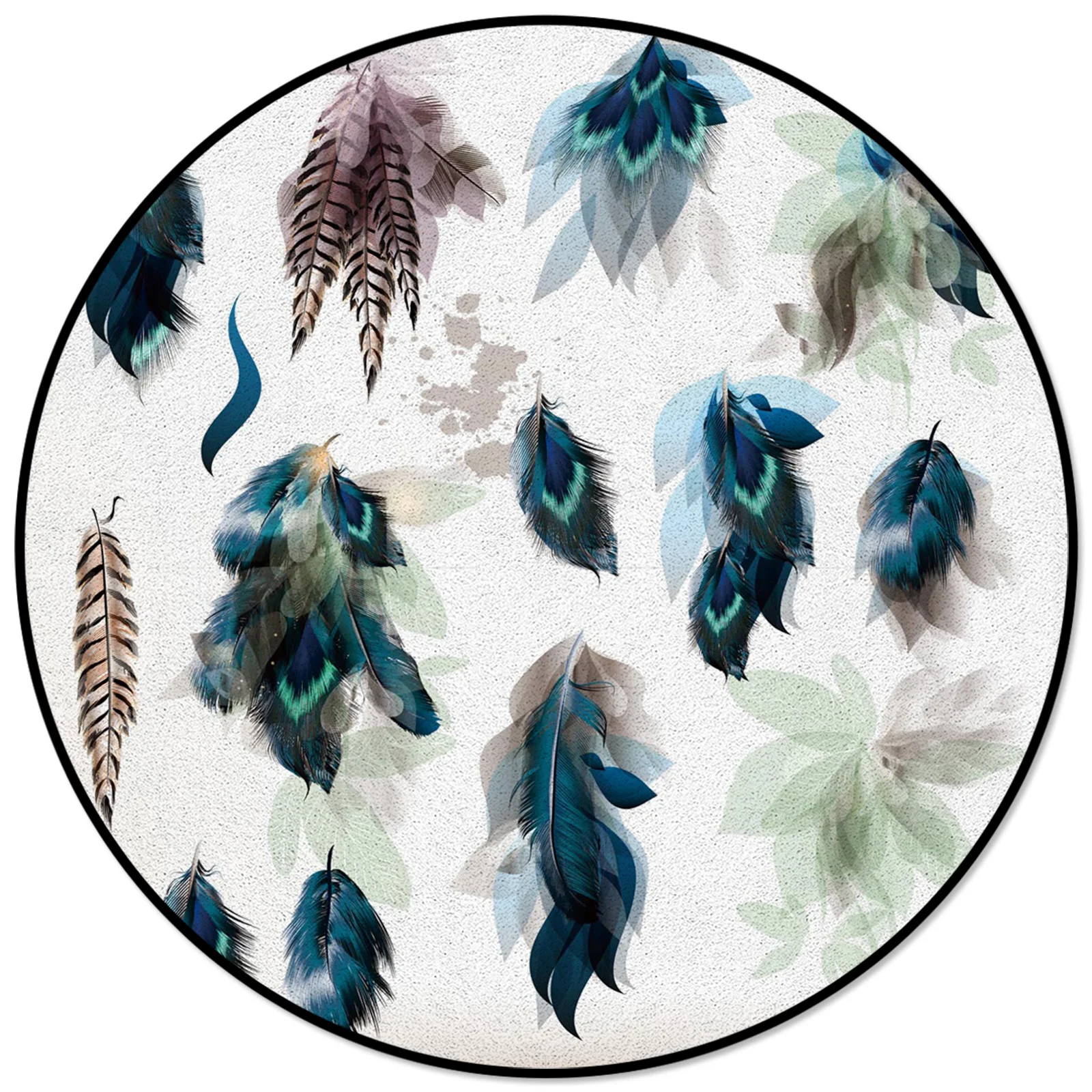 

Feather Beautiful Falling Rugs And Carpets For Home Living Room Round Rug For Children Rooms Non-slip