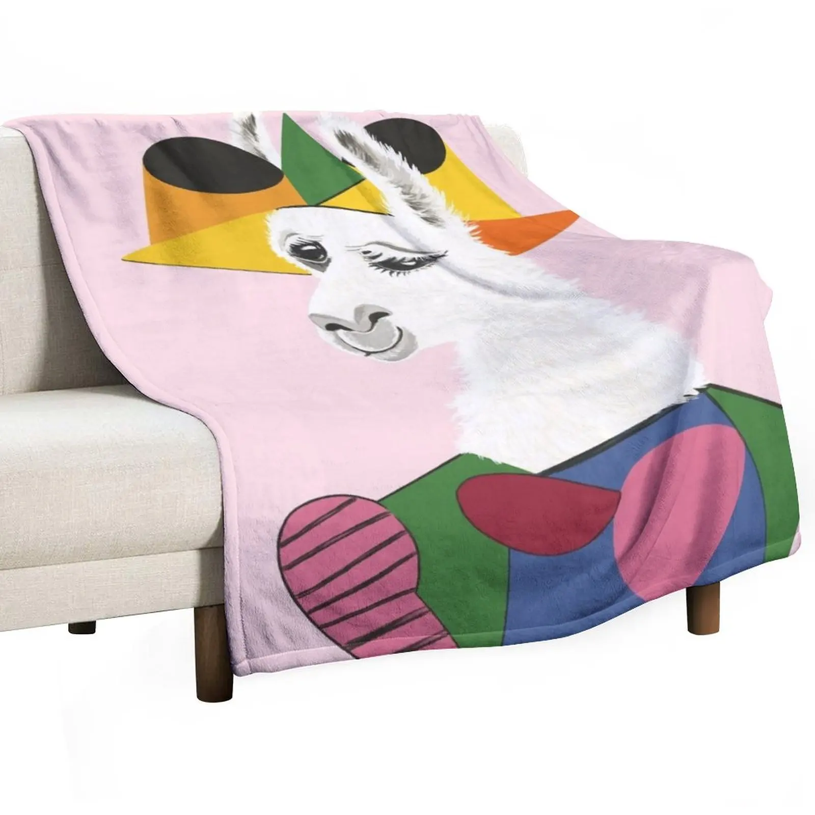 Одеяло с портретом ламы пушистые тонкие плюшевые пляжные одеяла
