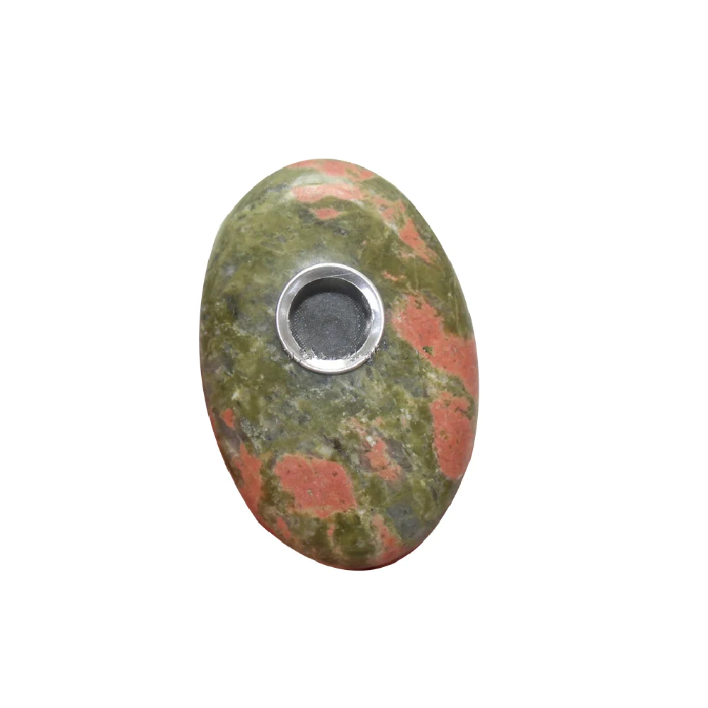 

1pcs Natural Crystal Stone Unakite Raw Stone Handlebars Smoking Pipe free shipping