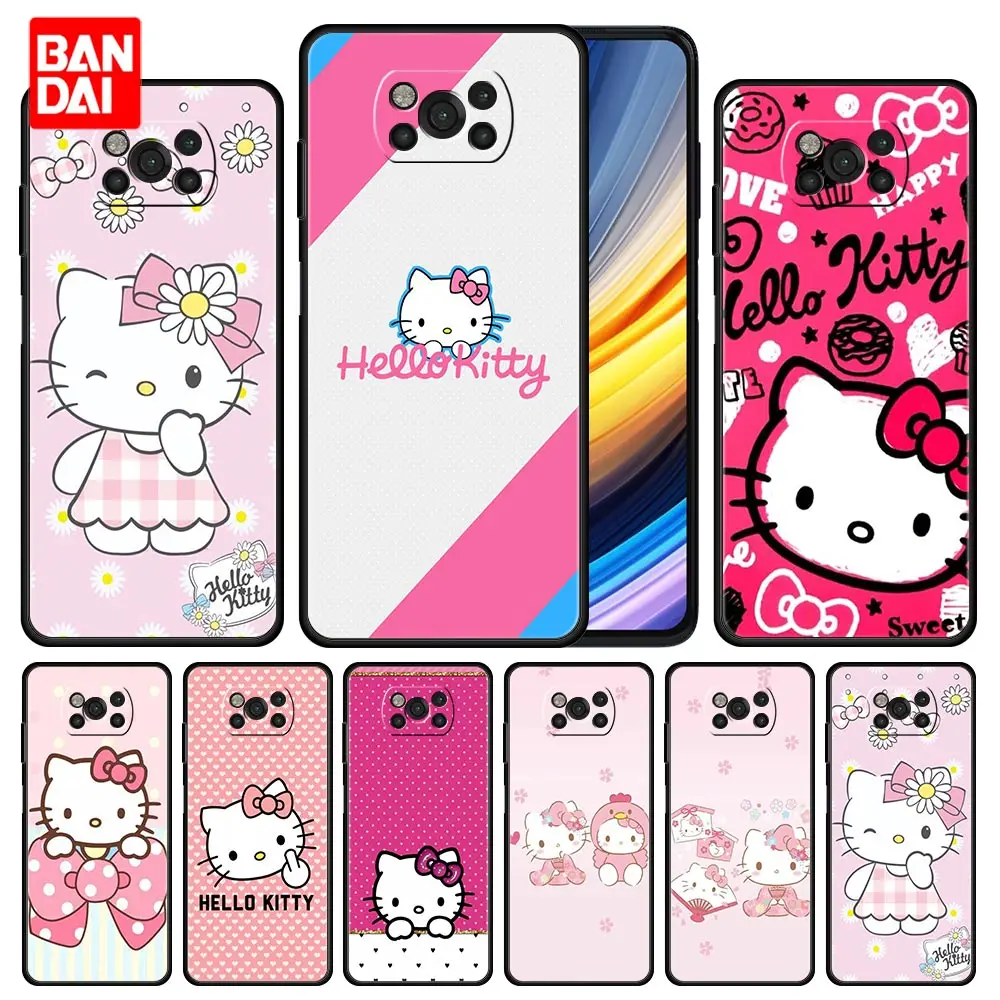 

Case for Xiaomi Mi Poco X3 NFC F3 Redmi Note 9s 9 9A 9C 8 10 11 9T 8T 10T K40 Pro Plus Bag Capa Armor Phone Cute Hello Kitty