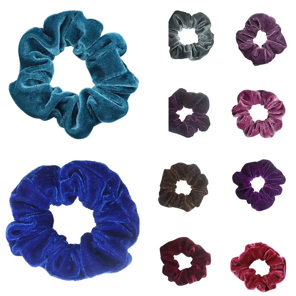 

New 24 Colors Fashion Velvet Scrunchie Elastic Hair Bands Solid Color Headband Ponytail Holder Hair Ties Soft Hair Accessoires