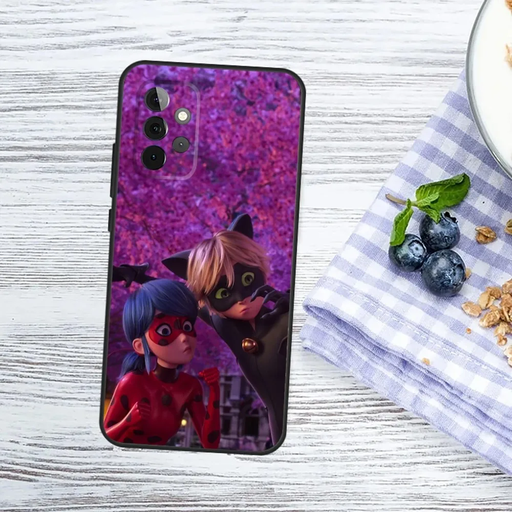 Cat Noir L-Ladybug Couple Phone Case For Samsung Galaxy A13 A21s A22 A31 A32 A52 A53 A71 A80 A91 Soft Black Cover