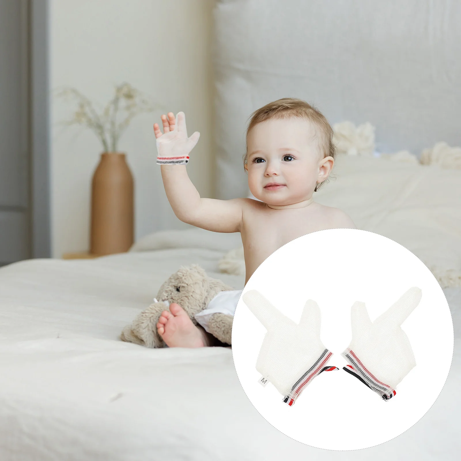 

Anti-eating Gloves Nail Kit Kids Baby Protective Gloves Sucker Baby Protective Nylon Infants Newborn Thumb Protector