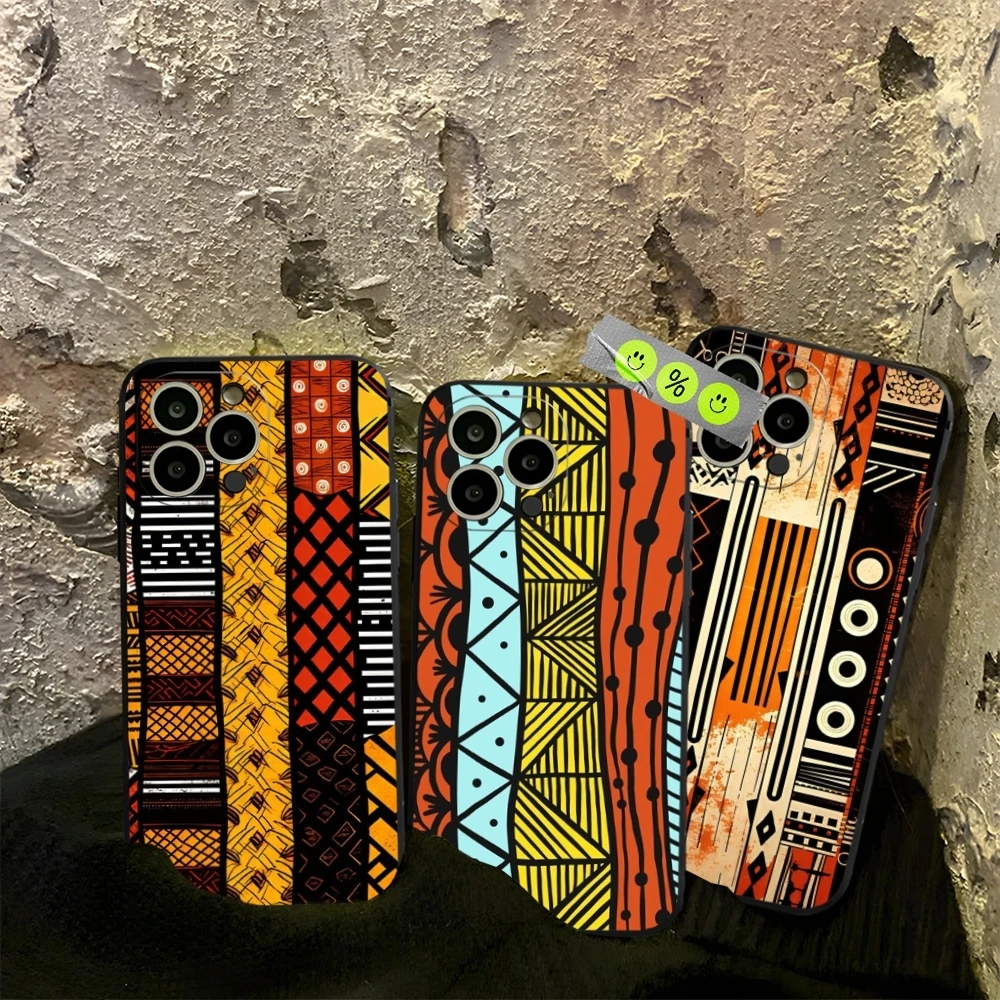 African Wax Print Design Phone Case for iphone 13 11 16 15ProMax 14 12 Pro Xs Max Mini Xr X 7 8 Plus Shell Coque
