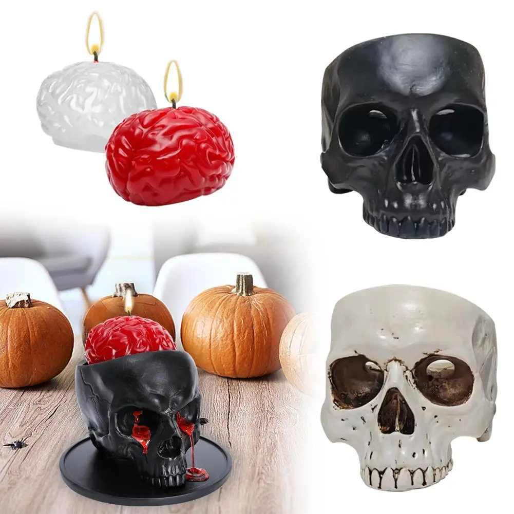 

Candle Silicone Molds Artificial Human Brain 3D Resin Epoxy Organ Mould For Halloween Party Cake Decoration DIY Gift Moulds E5J0