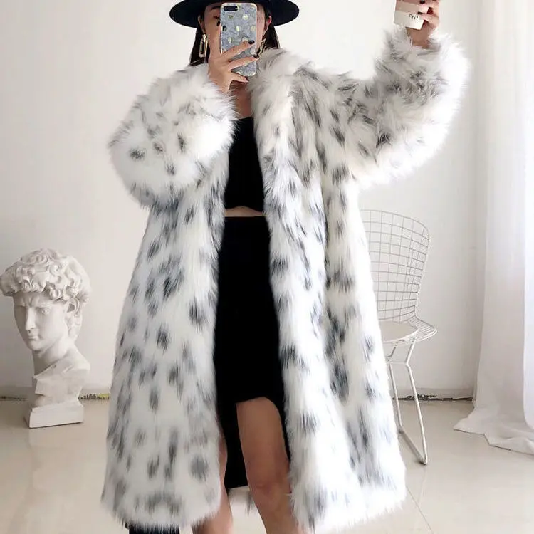 

Women's Winter Artificial Fox Fur Coat Korean Version of The Artificial Fur Coat In The Long Paragraph Thickened Plush Coat
