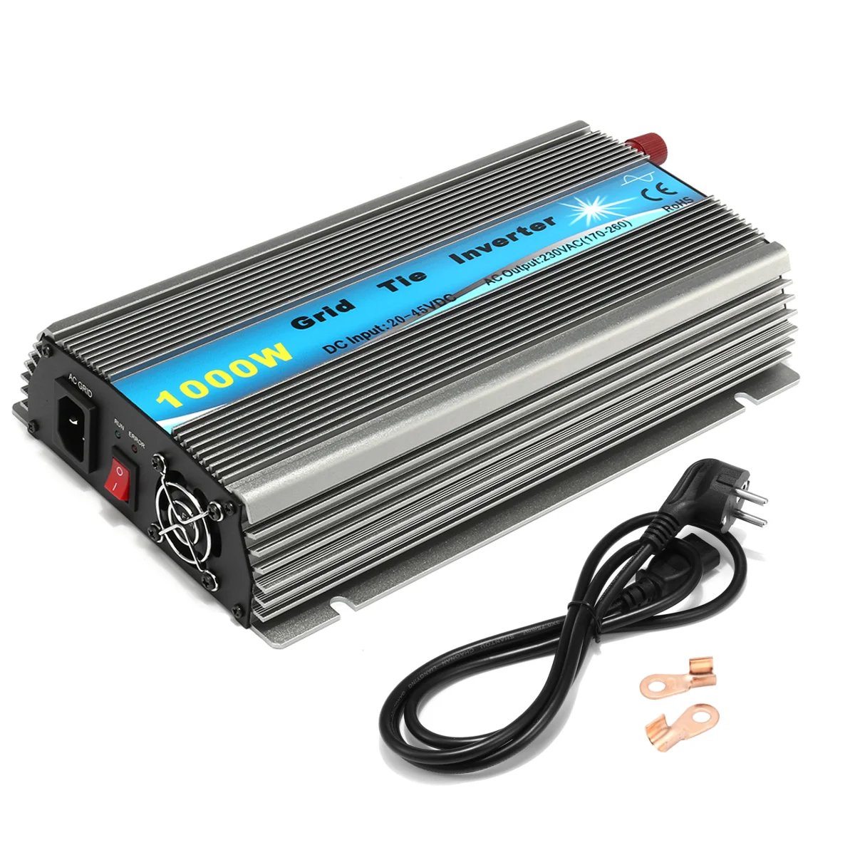 

1000W Grid Tie Solar Inverter MPPT Pure Sine Wave Micro Inversor DC30-45V PV Input AC120V/220V for 36V Solar Panel Home System