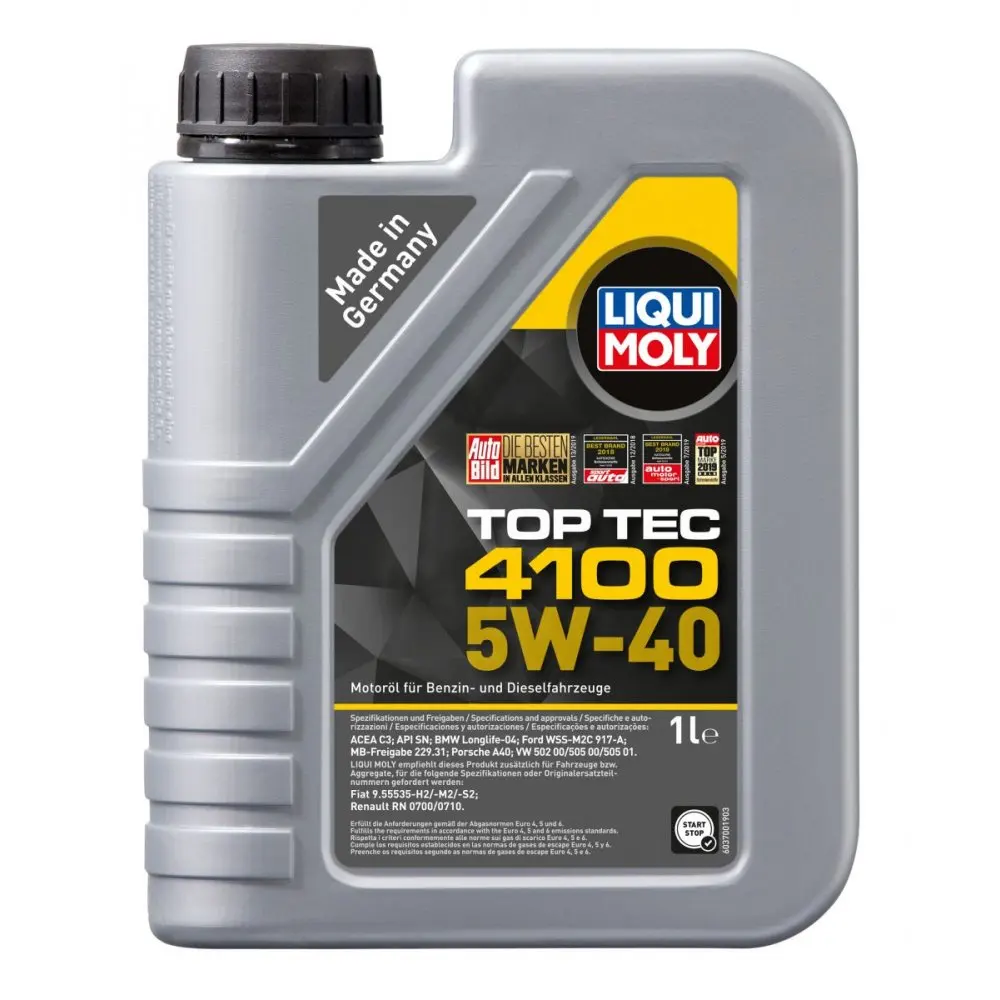7500 LiquiMoly Масло моторное Top Tec 4100 5W-40 CF/SN C3 (1л) шт (7500) |